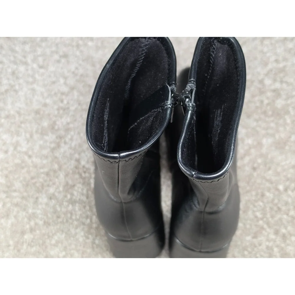 A New Day Pippa Black Square Toe Block Heel Ankle Boots Womens 7.5